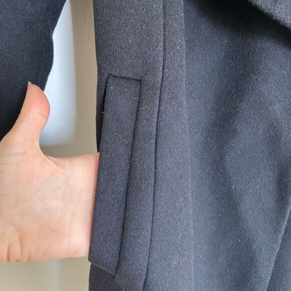 Cole Haan Wool Blend Belted Wrap Coat Black Size 12 NWT - Picture 8 of 11